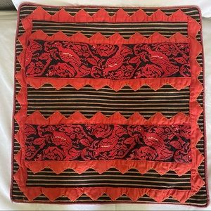 Red, black & gold Ethnic design pillow cover